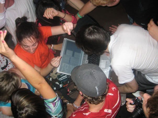 Girl Talk at Starlight Ballroom trackside, frame 35